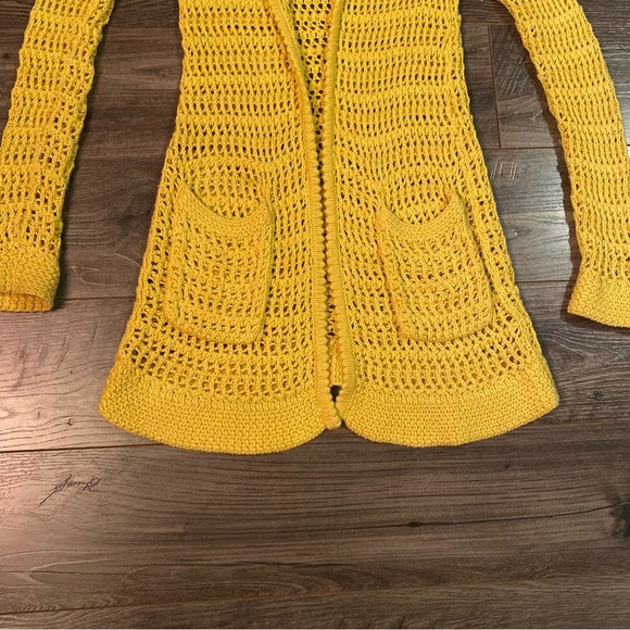 Anthropologie Charlie & Robin knit cardigan hooded yellow - Picture 5 of 9